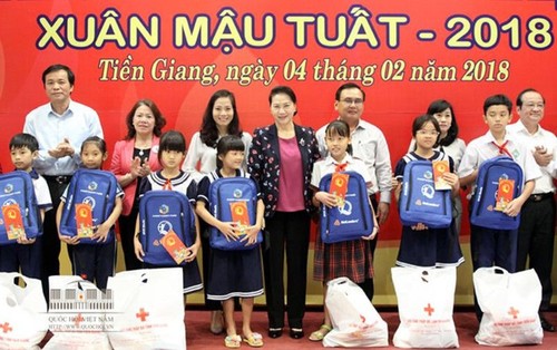 Têt: Nguyên Thi Kim Ngân présente ses vœux dans la province de Tiên Giang - ảnh 1
