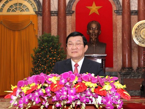 Staatspräsident Truong Tan Sang beglückwünscht das Volk zum Neujahrsfest Tet  - ảnh 1
