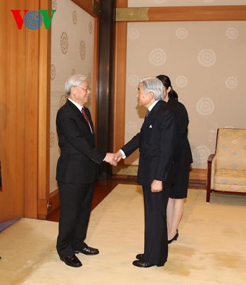 KPV-Generalsekretär Nguyen Phu Trong trifft den japanischen Kaiser Akihito - ảnh 1