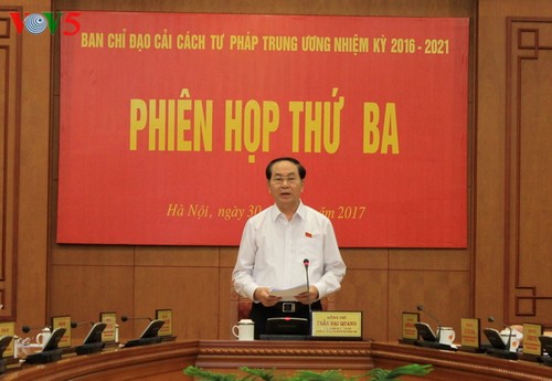 Staatspräsident Tran Dai Quang leitet Sitzung der Abteilung für Justizreform  - ảnh 1