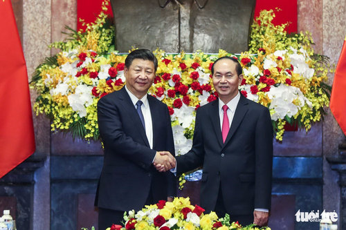 Staatspräsident Tran Dai Quang führt Gespräch mit chinesischem Amtskollegen Xi Jinping - ảnh 1