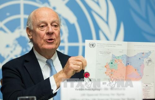 UNO und EU rufen zu politischen Verhandlungen zum Stopp des Konfliktes in Syrien auf - ảnh 1