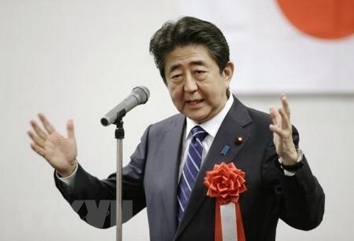Der japanische Premierminister Shinzo Abe wird zum LDP-Vorsitzende wieder gewählt - ảnh 1