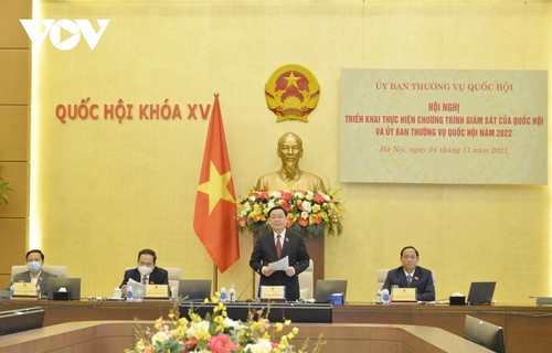 Parlamentspräsident Vuong Dinh Hue leitet die Landeskonferenz über das  Aufsichtsprogramm - ảnh 1