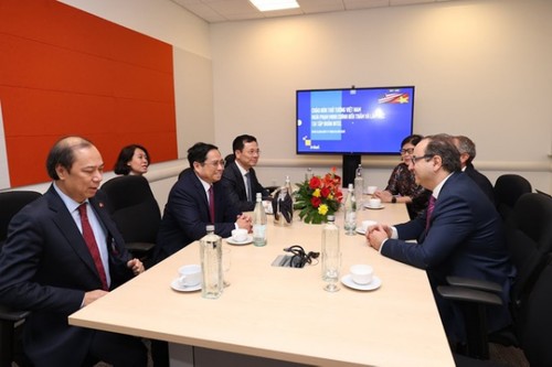 Premierminister Pham Minh Chinh trifft Vertreter der weltweit führenden Konzerne - ảnh 1