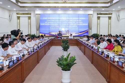 Premierminister tagt mit Ho-Chi-Minh-Stadt über die sozioökonomische Entwicklung nach Pandemie - ảnh 1