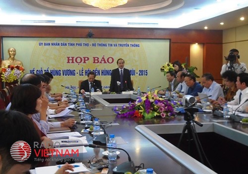 Tỉnh Phú Thọ họp báo về Giỗ tổ Hùng vương-Lễ hội Đền Hùng năm 2015 - ảnh 1