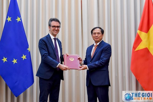 Vietnam memberikan nota-nota kepada Uni Eropa untuk mengumumkan ratifikasi MN VN terhadap EVFTA dan EVIPA - ảnh 1