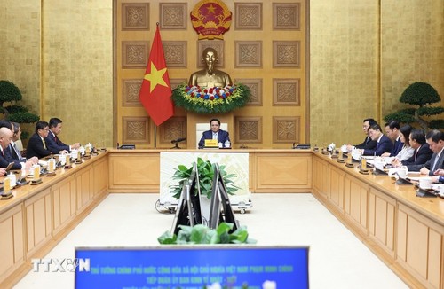 PM Vietnam, Pham Minh Chinh Terima Rombongan Komisi Ekonomi Jepang-Vietnam - ảnh 1