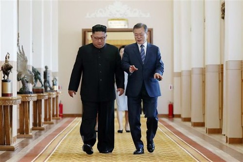 Presiden Republik Korea berseru supaya menghentikan masa 70 tahun permusuhan antara dua bagian negeri  Korea - ảnh 1