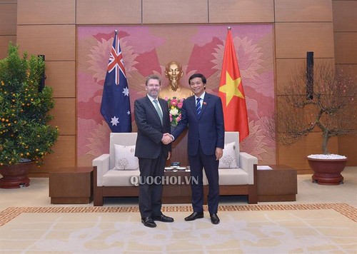 Sekjen Majelis Nasional Vietnam melakukan kunjungan kehormatan kepada Ketua Majelis Tinggi Australia yang sedang melakukan kunjungan di Vietnam - ảnh 1
