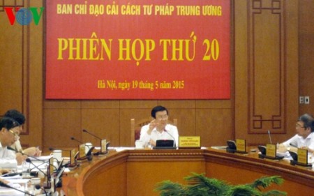Staatspräsident Truong Tan Sang leitet die 20. Sitzung des Verwaltungsstabs für Justizreform - ảnh 1