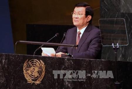 Staatspräsident Truong Tan Sang hält eine wichtige Rede beim UN-Gipfel - ảnh 1