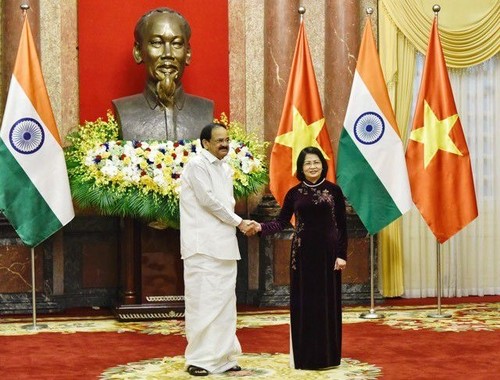 Vize-Staatspräsidentin Dang Thi Ngoc Thinh führt Gespräch mit dem indischen Vize-Präsident Venkaiah Naidu - ảnh 1