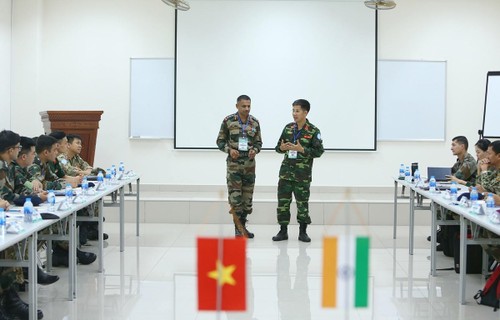 Vietnam und Indien machen gemeinsame Übung nach Miniaturmodell über die UN-Friedensmission - ảnh 1
