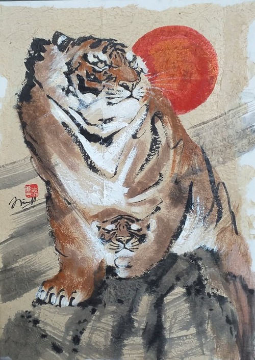 Lebendige Tigerbilder des Malers Nguyen Doan Ninh - ảnh 4