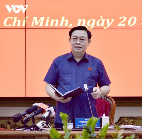 Parlamentspräsident Vuong Dinh Hue verlangt von Ho-Chi-Minh-Stadt, sich schnell und nachhaltig zu entwickeln - ảnh 1