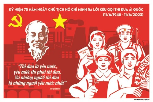 Vorstellung von Plakaten zum 75. Jahrestag des Aufrufs zum patriotischen Wettbewerb des Präsidenten Ho Chi Minh - ảnh 1