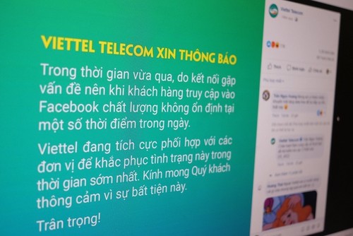 비엣텔, VNPT; 불안정한 페이스북 접속 불안정 관련 통지 - ảnh 1