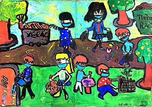 ‘다채로운 축제’ 그림 그리기 대회: 코로나19 방역에 대한 어린이 감흥 조성 - ảnh 1