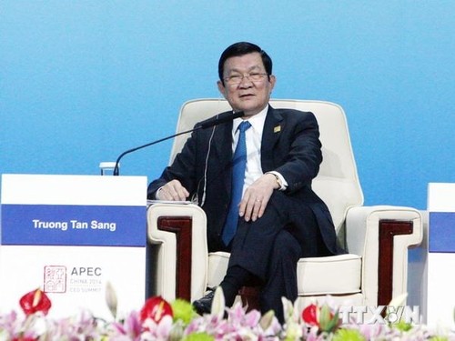 President Truong Tan Sang attends 2014 APEC CEO summit - ảnh 1