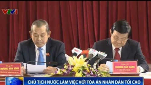 President Truong Tan Sang calls for better court officials - ảnh 1