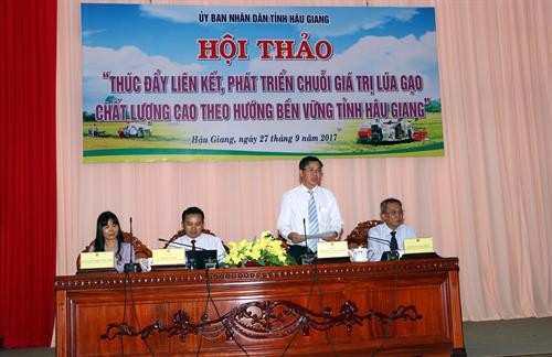 Hau Giang hosts conference on high-quality rice production chain - ảnh 1