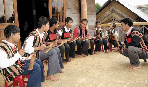 Bamboo gong, a special instrument of the Ede - ảnh 1