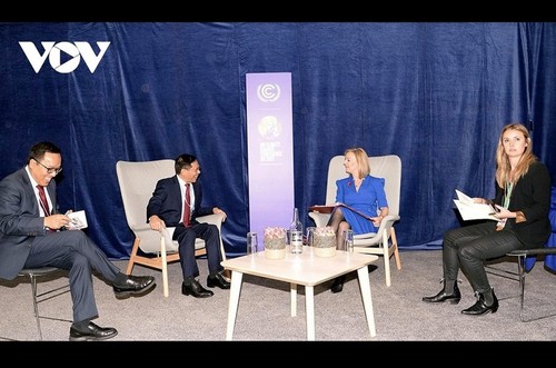Vietnamese FM meets with British counterpart on sidelines of COP26 - ảnh 1