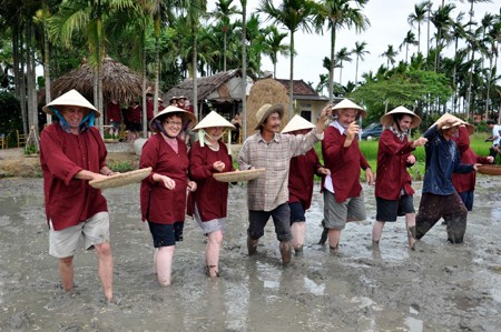 A Hôi An: Des touristes se metttent dans la peau de paysans vietnamiens - ảnh 3