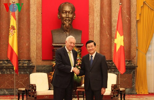 Le chef de la diplomatie espagnole reçu par Truong Tan Sang - ảnh 1