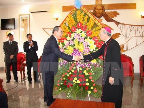 Nguyen Thien Nhân au chevet des catholiques de Thanh Hoa - ảnh 1