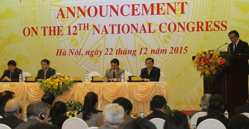 Le 12ème congrès national du PCV se tiendra du 20 au 28 janvier 2016 - ảnh 1