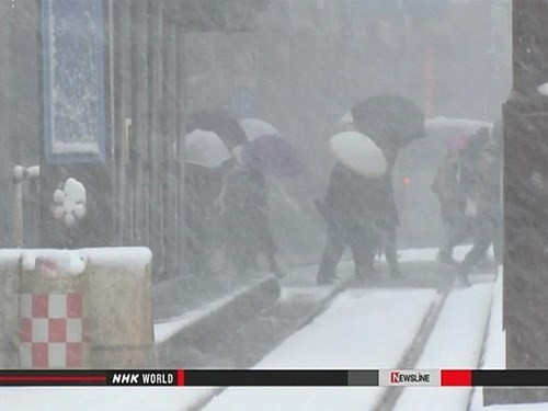 Circulation bloquée en République de Corée et au Japon à cause de la neige - ảnh 1
