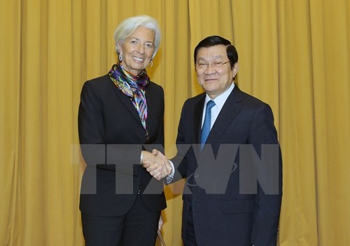 Christine Lagarde reçue par le président de la République - ảnh 1