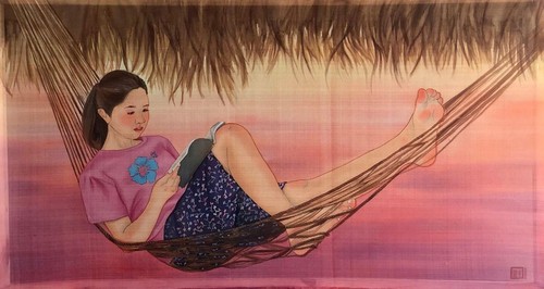 La beauté des lecteurs à travers des peintures sur soie de Nguyên Thi Thanh Luu - ảnh 12