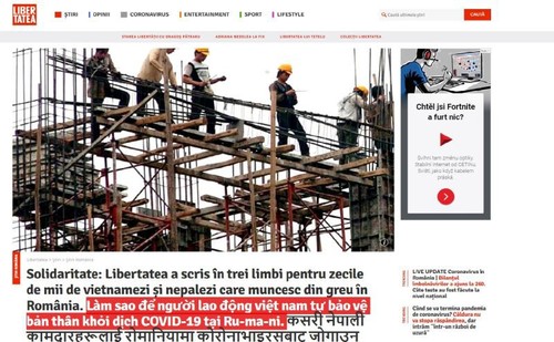 Rumania memuat artikel dalam bahasa Viet Nam untuk membantu pekerja Viet Nam mencegah dan menghindari wabah Covid-19 - ảnh 1