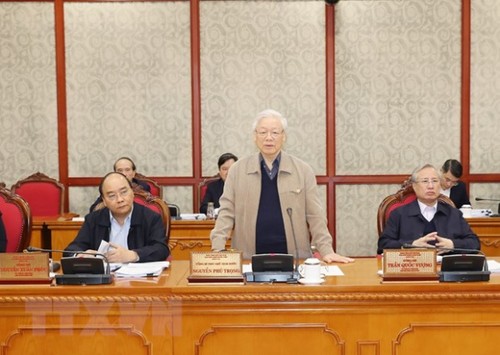 Sekjen, Presiden Nguyen Phu Trong: Dengan Serius Menerima Pandapat-Pendapat yang Pantas, Menyempurnakan Rancangan Dokumen-Dokumen Kongres Nasional ke-13 PKV - ảnh 1