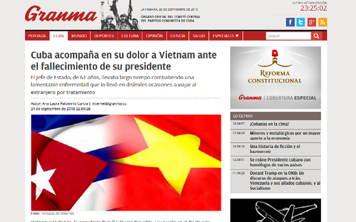 Prensa mundial da pésame al pueblo vietnamita ante la muerte del presidente Tran Dai Quang - ảnh 1