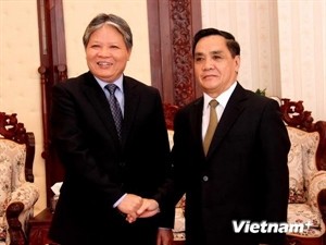 Vietnamese Justice Minister received by Lao leaders - ảnh 1