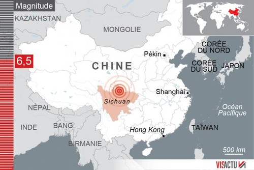 Chine-Séisme de magnitude 6,5: les autorités craignent jusqu’à 100 morts - ảnh 1