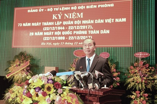 Tran Dai Quang rend visite au commandement de la garde-frontière - ảnh 1