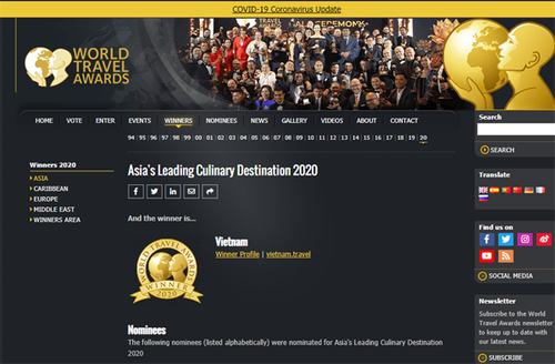 World Travel Awards 2020: le Vietnam récompensé dans trois catégories - ảnh 1
