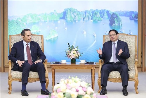 Le vice-premier ministre et ministre des Affaires étrangères du Qatar reçu par Pham Minh Chinh - ảnh 1