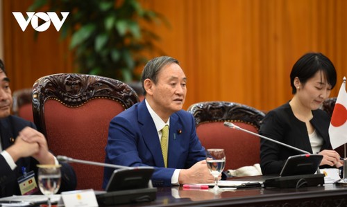 Toàn cảnh lễ đón chính thức Thủ tướng Nhật Bản Suga Yoshihide tại Phủ Chủ tịch - ảnh 11