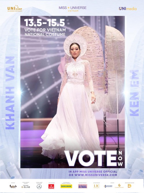 Khánh Vân trình diễn Kén Em quảng bá ngành dệt may Việt Nam tại Miss  Universe