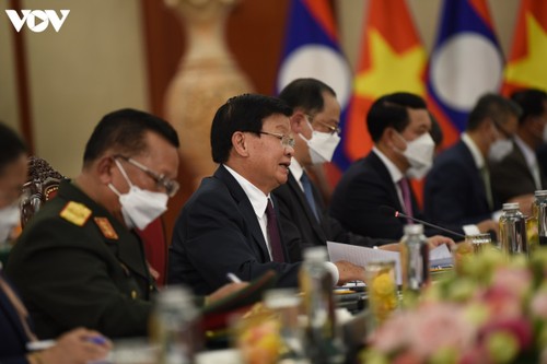 Hình ảnh lễ đón và hội đàm giữa lãnh đạo Việt Nam và Tổng Bí thư, Chủ tịch nước Lào - ảnh 8