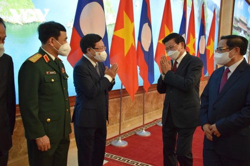 Hình ảnh lễ đón và hội đàm giữa lãnh đạo Việt Nam và Tổng Bí thư, Chủ tịch nước Lào - ảnh 12