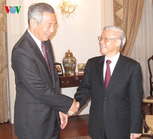阮富仲与新加坡总理李显龙举行会谈 - ảnh 2