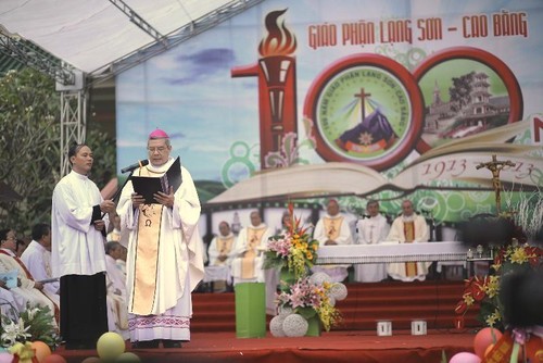 越南祖国阵线向谅山和高平教区教徒致以圣诞祝贺 - ảnh 1